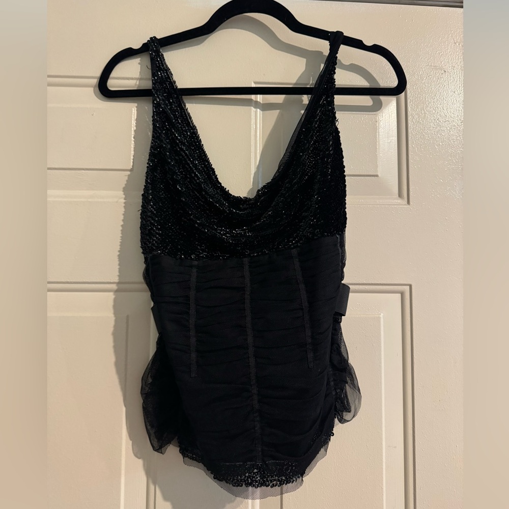 Vintage Y2K Black Sleeveless Corset Blouse